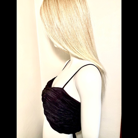 ZARA - Crinkle Sweetheart Crop Top - Picture 11 of 16